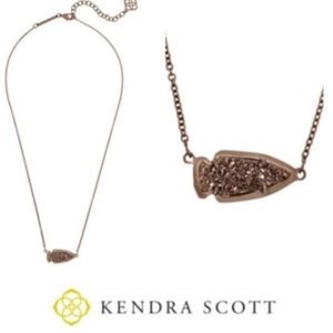 Kendra Scott Kasey Chocolate Druzy Necklace EUC